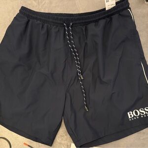 Boss Dark Blue Swim Trunks